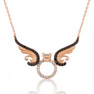 Gümüş Tek Taş Melek Bayan Kolye Gümüş Tek Taş Melek Bayan Kolye