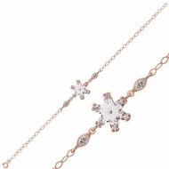 Gümüş Rose Beyaz Lotus Çiçeği Bileklik Gümüş Rose Beyaz Lotus Çiçeği Bileklik