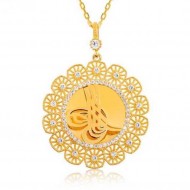 Gümüş Tuğralı Altın Kaplama Bayan Kolye Gümüş Tuğralı Altın Kaplama Bayan Kolye