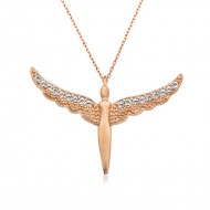 Gümüş Rose Kanatlı Melek Bayan Kolye Gümüş Rose Kanatlı Melek Bayan Kolye