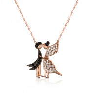 Gümüş Aşık Kelebekler Bayan Kolye Gümüş Aşık Kelebekler Bayan Kolye