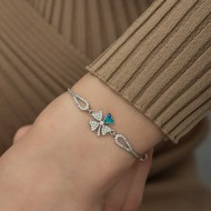 Gümüş Nazarlı Yonca Bileklik Gümüş Nazarlı Yonca Bileklik