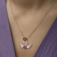 Gümüş Rose Kalpli Anne Ve Çocuk Kolye Gümüş Rose Kalpli Anne Ve Çocuk Kolye