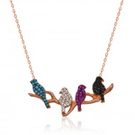 Gümüş Çalı Kuşları Bayan Kolye Gümüş Çalı Kuşları Bayan Kolye