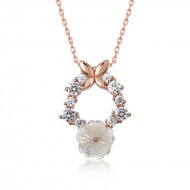 Gümüş Rose Bahar Çiçeği Kolye