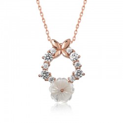 Gümüş Rose Bahar Çiçeği Kolye