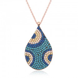 Gümüş Damla Nazar Bayan Kolye Gümüş Damla Nazar Bayan Kolye