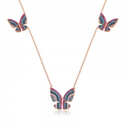 Gümüş Uçan Kelebekler Bayan Kolye Gümüş Uçan Kelebekler Bayan Kolye