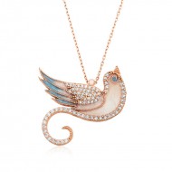 Gümüş Zümrüdü Anka Kuşu Bayan Kolye Gümüş Zümrüdü Anka Kuşu Bayan Kolye