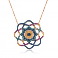 Gümüş Yaşam Güneşi Nazar Bayan Kolye Gümüş Yaşam Güneşi Nazar Bayan Kolye