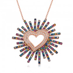 Gümüş Kalpli Bayan Kolye Gümüş Kalpli Bayan Kolye