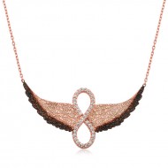 Gümüş Kanatlı Sonsuzluk Bayan Kolye Gümüş Kanatlı Sonsuzluk Bayan Kolye