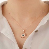 Gümüş Nazar Göz Bayan Kolye Gümüş Nazar Göz Bayan Kolye