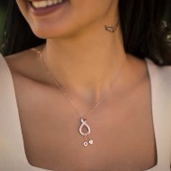 Gümüş Sonsuzluk İki Kalp Bayan Kolye Gümüş Sonsuzluk İki Kalp Bayan Kolye