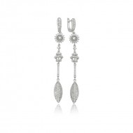 Gümüş Taşlı Sallantılı Küpe Gümüş Taşlı Sallantılı Küpe