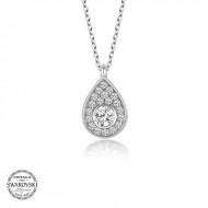 Swarovski Taşlı Gümüş Damla Tektaş Bayan Kolye Swarovski Taşlı Gümüş Damla Tektaş Bayan Kolye