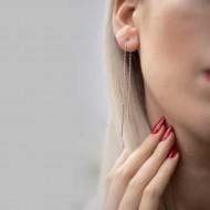 Gümüş Zincirli Küpe Gümüş Zincirli Küpe