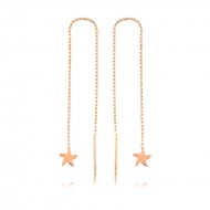 Gümüş Zincirli Deniz Yıldızı Küpe Gümüş Zincirli Deniz Yıldızı Küpe