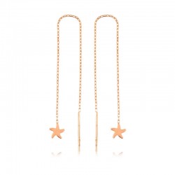 Gümüş Zincirli Deniz Yıldızı Küpe