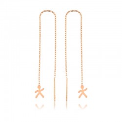 Gümüş Zincirli Çöp Adam Küpe