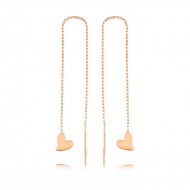 Gümüş Zincirli Kalp Küpe Gümüş Zincirli Kalp Küpe