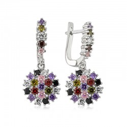 Gümüş Renkli Taşlı Küpe Gümüş Renkli Taşlı Küpe