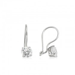 Gümüş Tek Taş Sallantılı Küpe