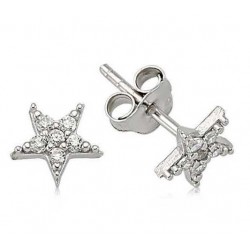 Gümüş Yıldız Çivili Küpe