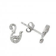 Gümüş Kuğu Çivili Küpe Gümüş Kuğu Çivili Küpe