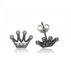 Gümüş Kraliçe Tacı Çivili Küpe Gümüş Kraliçe Tacı Çivili Küpe