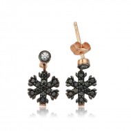 Gümüş Kar Tanesi Küpe Gümüş Kar Tanesi Küpe