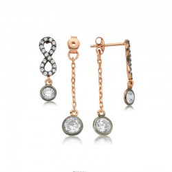 Gümüş Zincirli Sonsuzluk Bayan Küpe Gümüş Zincirli Sonsuzluk Bayan Küpe