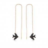 Gümüş Kırlangıç Zincirli Küpe