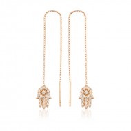 Gümüş Zincirli Fatma Ana Eli Küpe Gümüş Zincirli Fatma Ana Eli Küpe