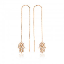 Gümüş Zincirli Fatma Ana Eli Küpe