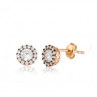 Gümüş Elmas Montür Çivili Küpe Gümüş Elmas Montür Çivili Küpe