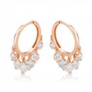 Gümüş Beyaz Taşlı Pullu Küpe Gümüş Beyaz Taşlı Pullu Küpe