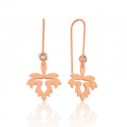 Gümüş Yaprak Sallantılı Küpe Gümüş Yaprak Sallantılı Küpe