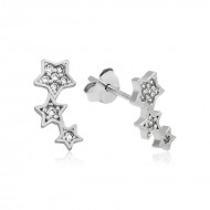 Gümüş Kayan Yıldız Çivili Küpe