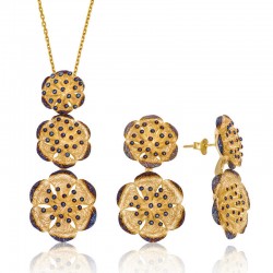 Gümüş Nilüfer Çiçeği Bayan Set Gümüş Nilüfer Çiçeği Bayan Set