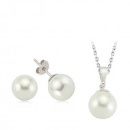 Gümüş Yuvarlak İnci Set Gümüş Yuvarlak İnci Set