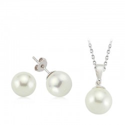 Gümüş Yuvarlak İnci Set Gümüş Yuvarlak İnci Set