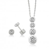 Gümüş Tek Taş Bayan Set Gümüş Tek Taş Bayan Set