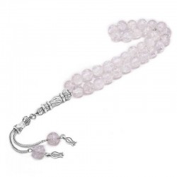 Doğaltaş Metal Püsküllü Dağ Kristali Tesbih Doğaltaş Metal Püsküllü Dağ Kristali Tesbih