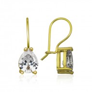 Gümüş Gold Sallantılı Damla Küpe Gümüş Gold Sallantılı Damla Küpe