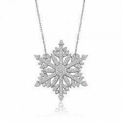 Gümüş Kar Tanesi Bayan Kolye
