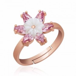 Gümüş Rose Pembe Lotus Çiçeği Yüzük Gümüş Rose Pembe Lotus Çiçeği Yüzük