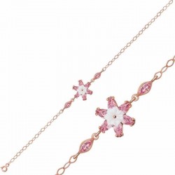 Gümüş Rose Pembe Lotus Çiçeği Bileklik Gümüş Rose Pembe Lotus Çiçeği Bileklik