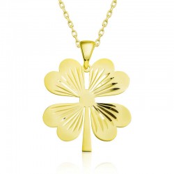 Gümüş Gold Dört Yaprak Gold Yonca Bayan Kolye Gümüş Gold Dört Yaprak Gold Yonca Bayan Kolye