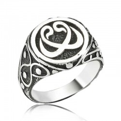 Gümüş Çift Vav Erkek Yüzük Gümüş Çift Vav Erkek Yüzük